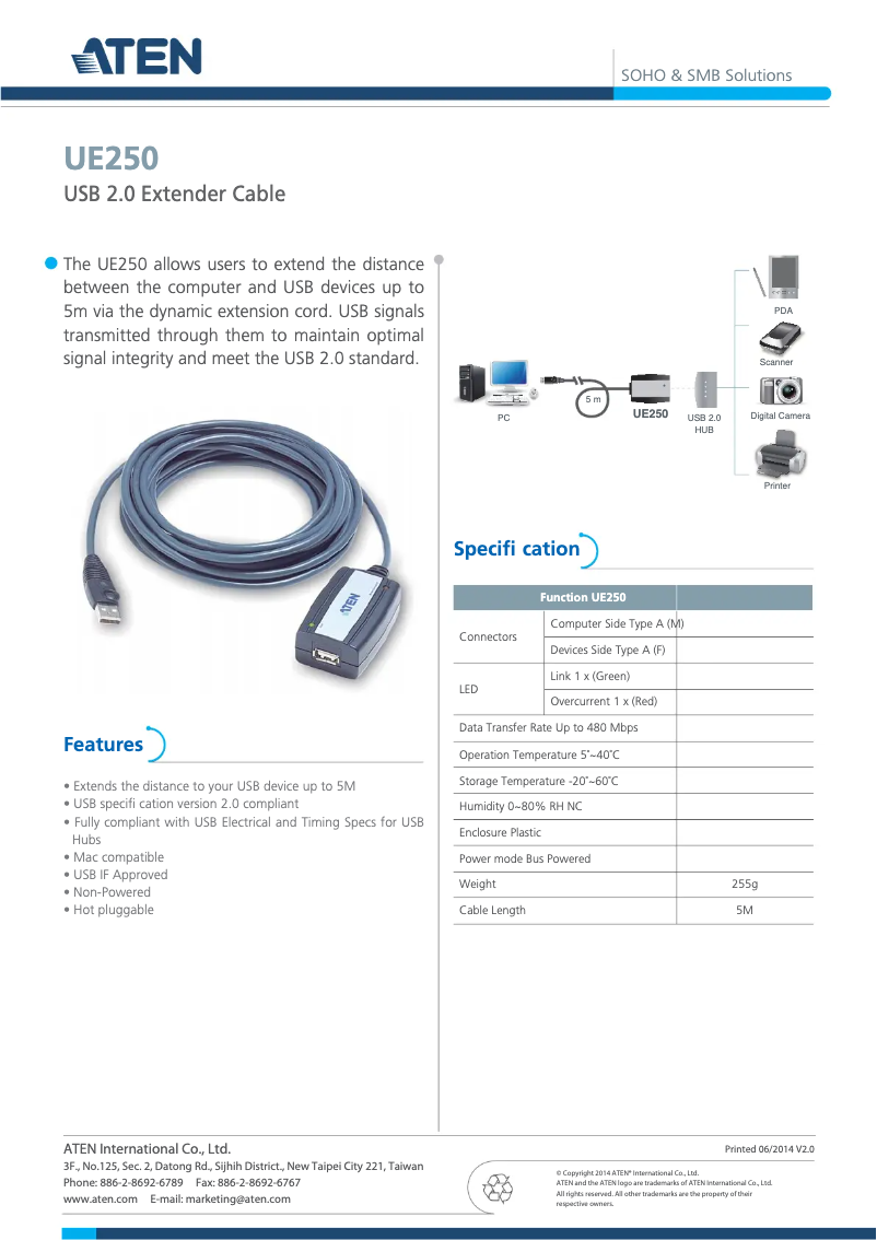 Page n°1 - Manuel utilisateur ATen UE250