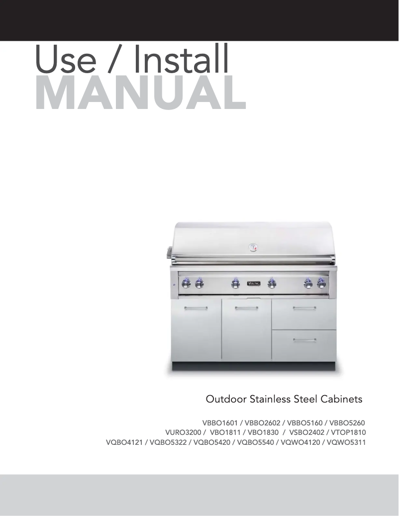 Page 1 de la notice Guide d'installation Viking VSBO2402SS