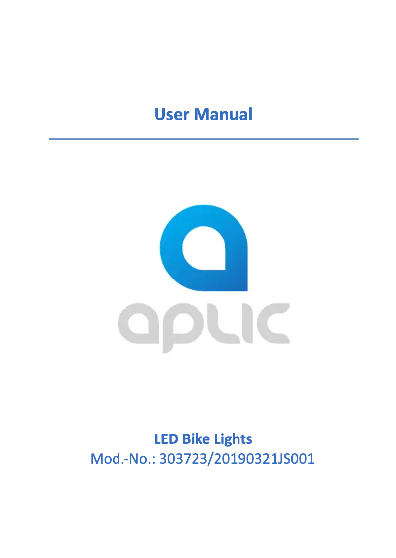 Page n°1 - Manuel utilisateur Aplic 303723
