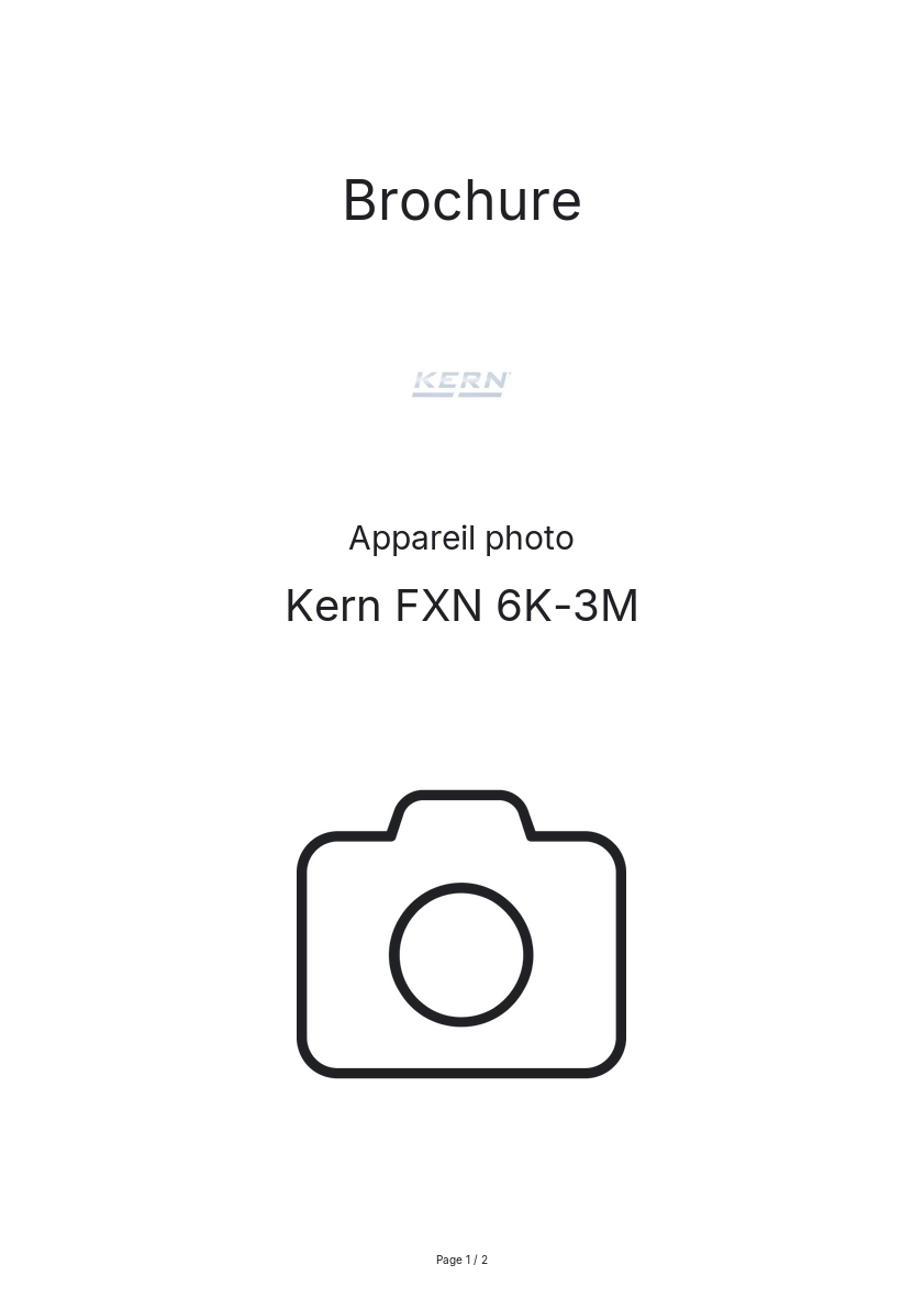 Page n°1 - Brochure Kern FXN 6K-3M