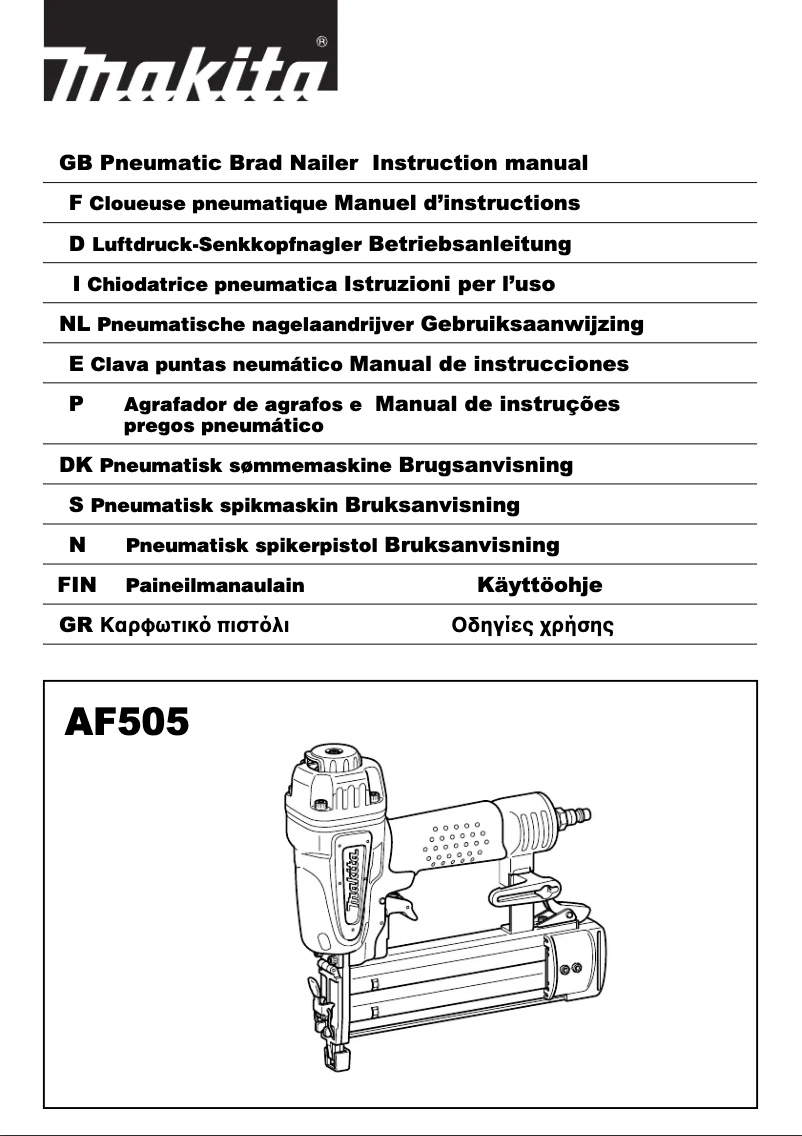 Página 1 del manual Manual de usuario Makita AF505