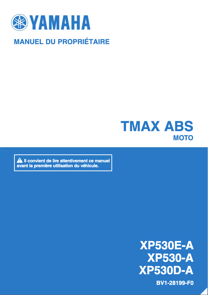 Image de la première page du manuel de l'appareil TMAX (2017)