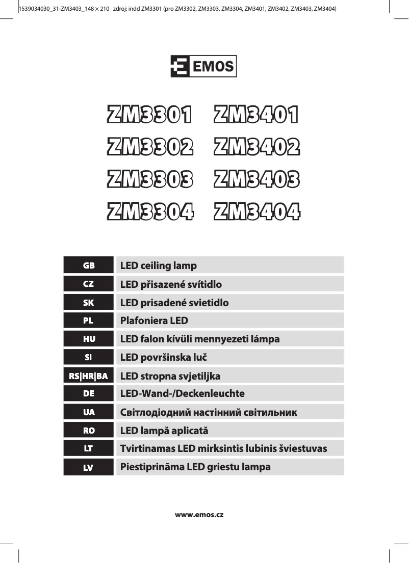 Image de la première page du manuel de l'appareil ZM3403