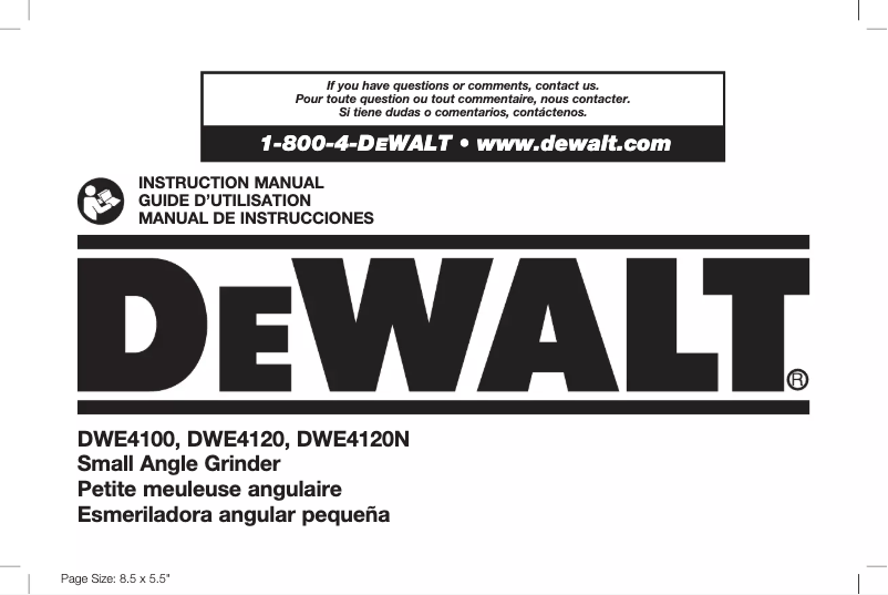 Image de la première page du manuel de l'appareil DWE4120