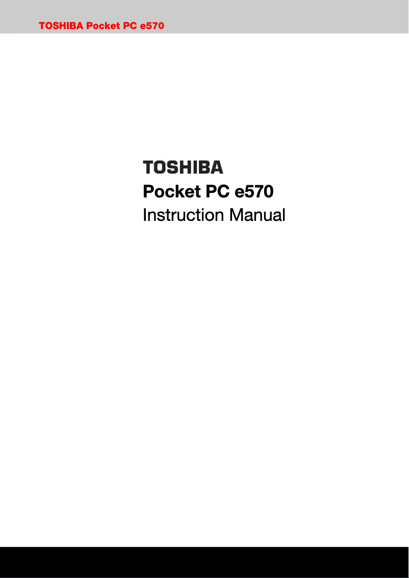 Page n°1 - Manuel utilisateur Toshiba e570