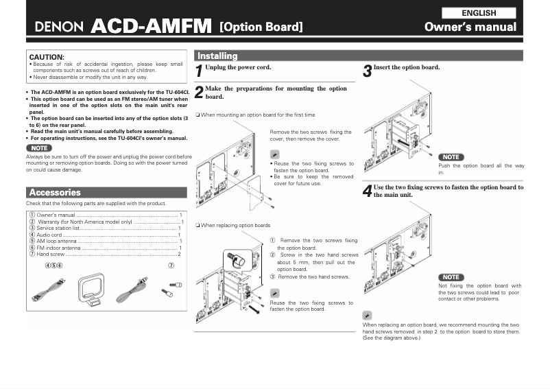 Image de la première page du manuel de l'appareil ACD-AMFM