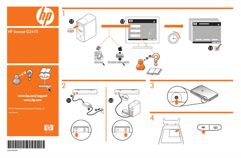 Image de la première page du manuel de l'appareil Scanjet G2410