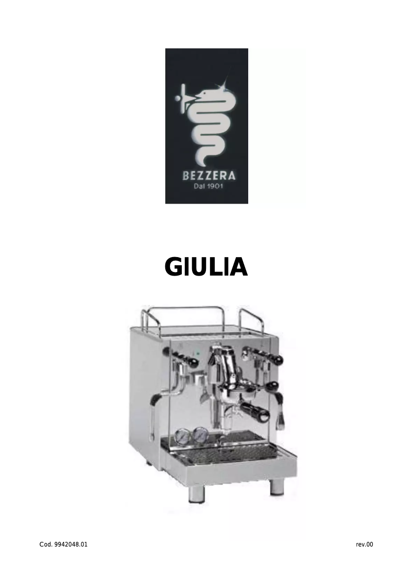 Image de la première page du manuel de l'appareil Giulia