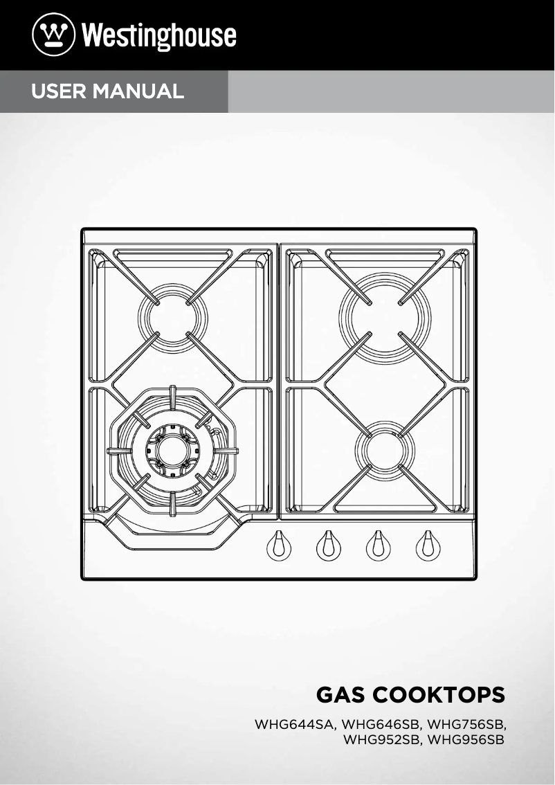 Page 1 de la notice Manuel utilisateur Westinghouse WHG952SB