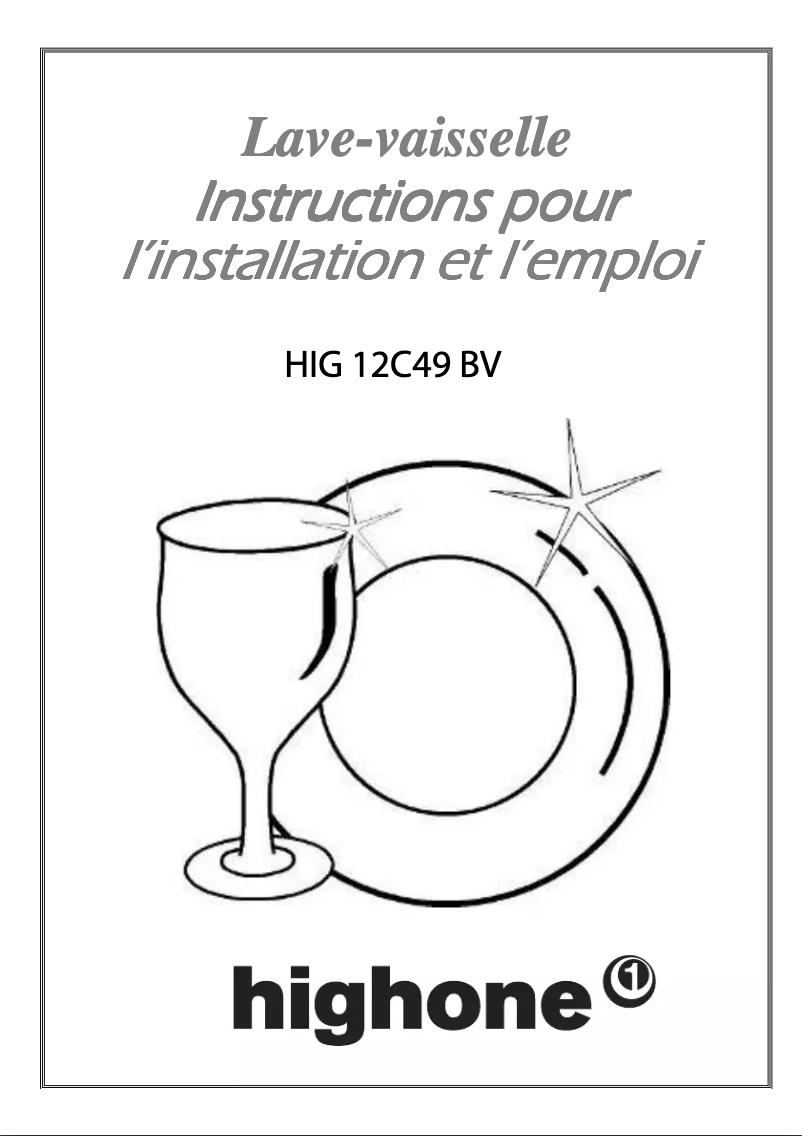 Page n°1 - Manuel utilisateur High One HIG 12C49 BV