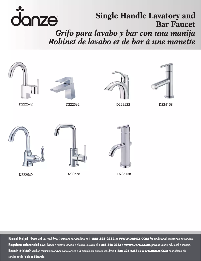 Page n°1 - Manuel utilisateur Danze D222562