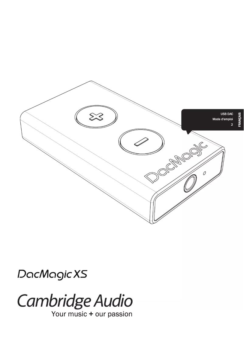 Image de la première page du manuel de l'appareil DacMagic XS