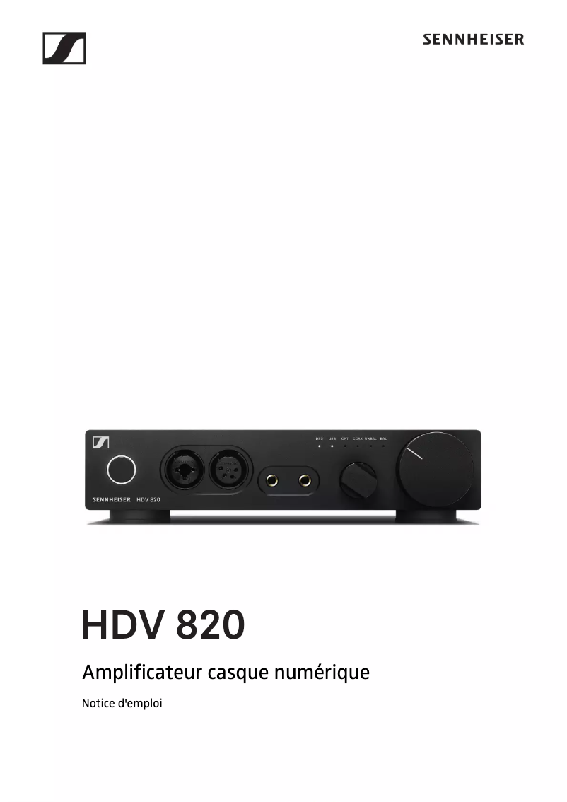 Image de la première page du manuel de l'appareil HDV 820