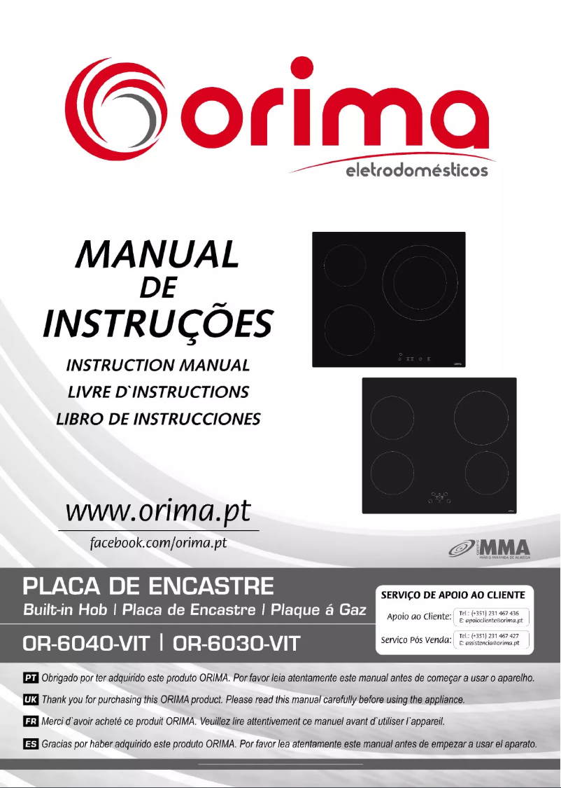 Page 1 de la notice Manuel utilisateur Orima OR 6040 VIT