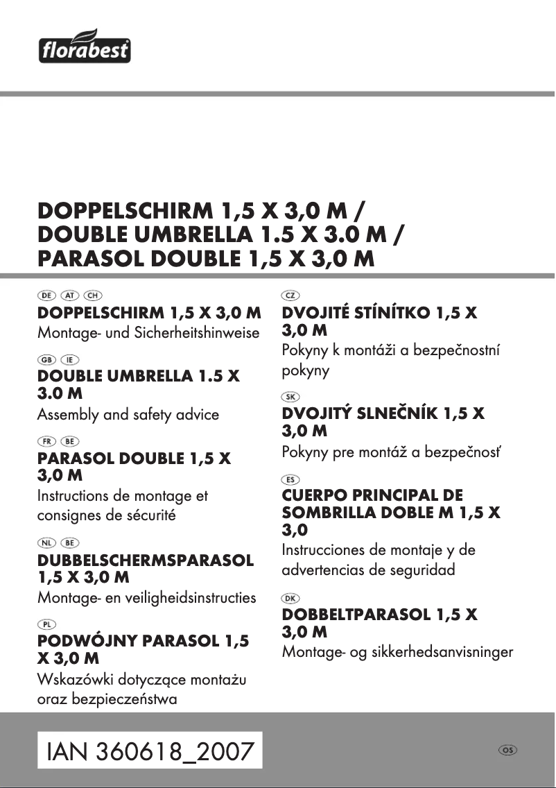 Page 1 de la notice Manuel utilisateur Florabest HG06994