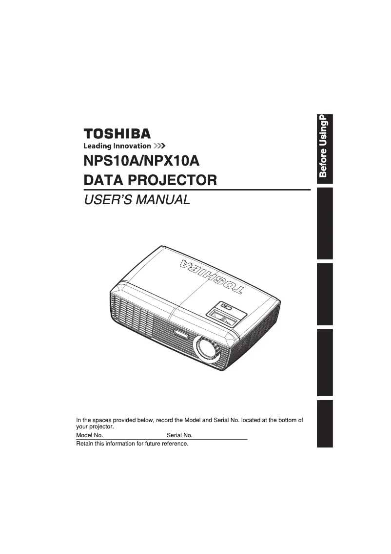 Page n°1 - Manuel utilisateur Toshiba NPX10A