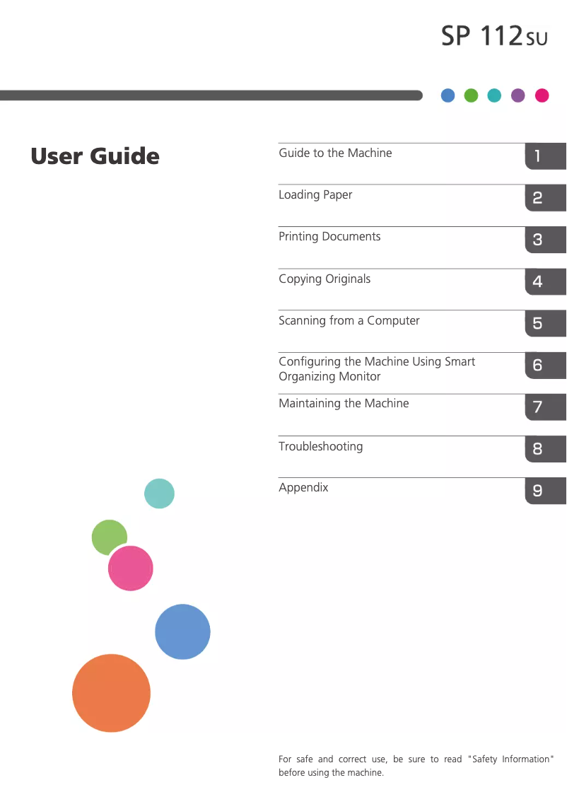 Page n°1 - Manuel utilisateur Ricoh SP 112SU