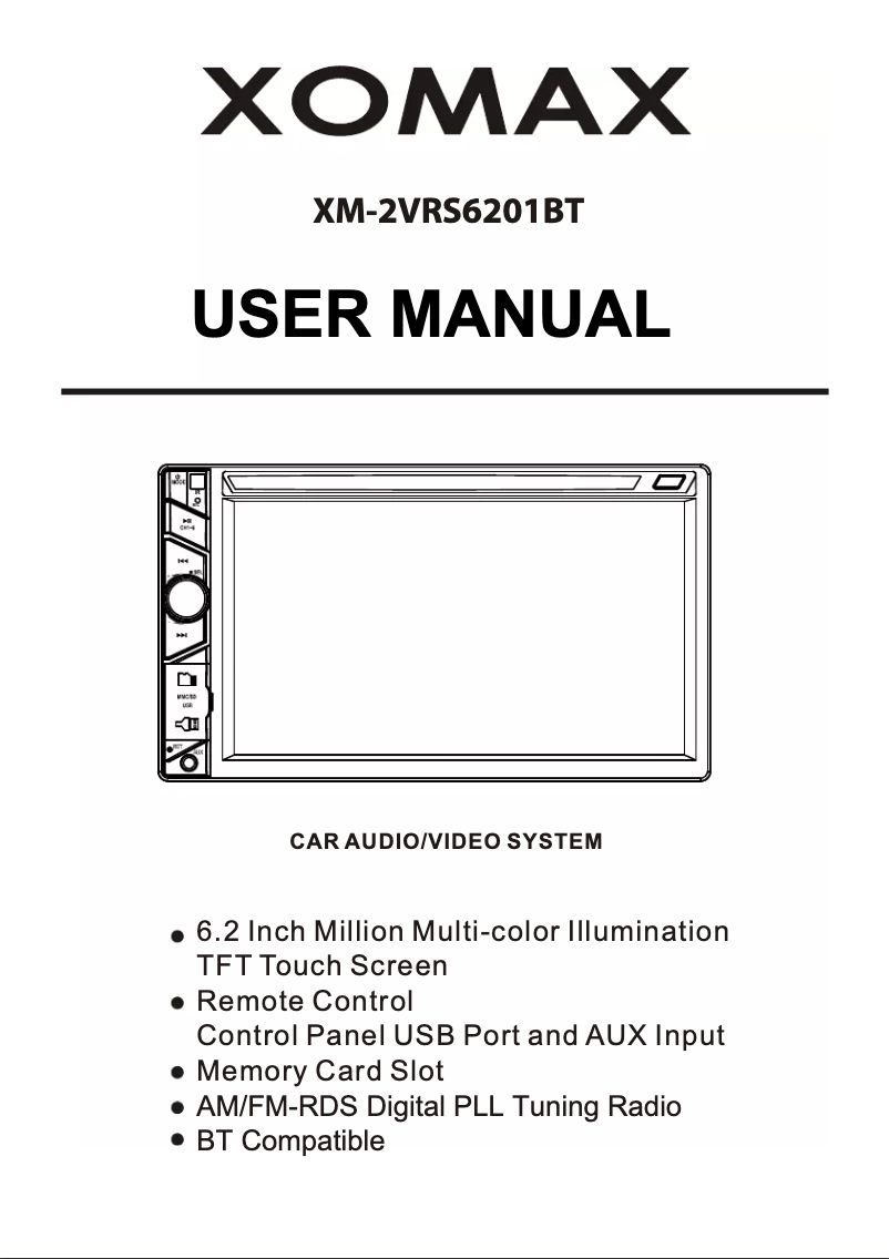 Page n°1 - Manuel utilisateur Xomax XM-2VRSU6201BT