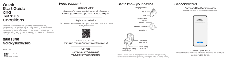 Page n°1 - Guide de démarrage rapide Samsung Galaxy Buds 2 Pro
