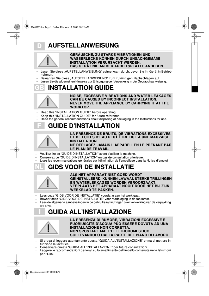 Page 1 de la notice Manuel utilisateur Bauknecht WAK 1300 ES