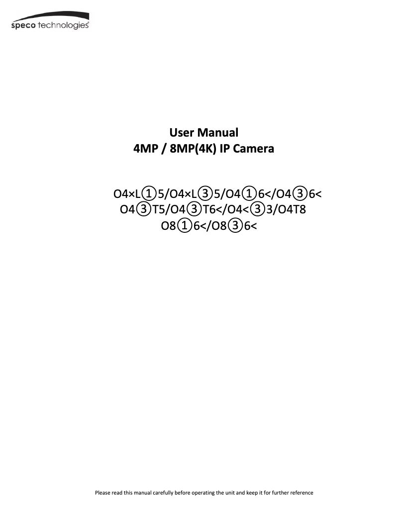Page 1 de la notice Manuel utilisateur Speco Technologies O4DT6M