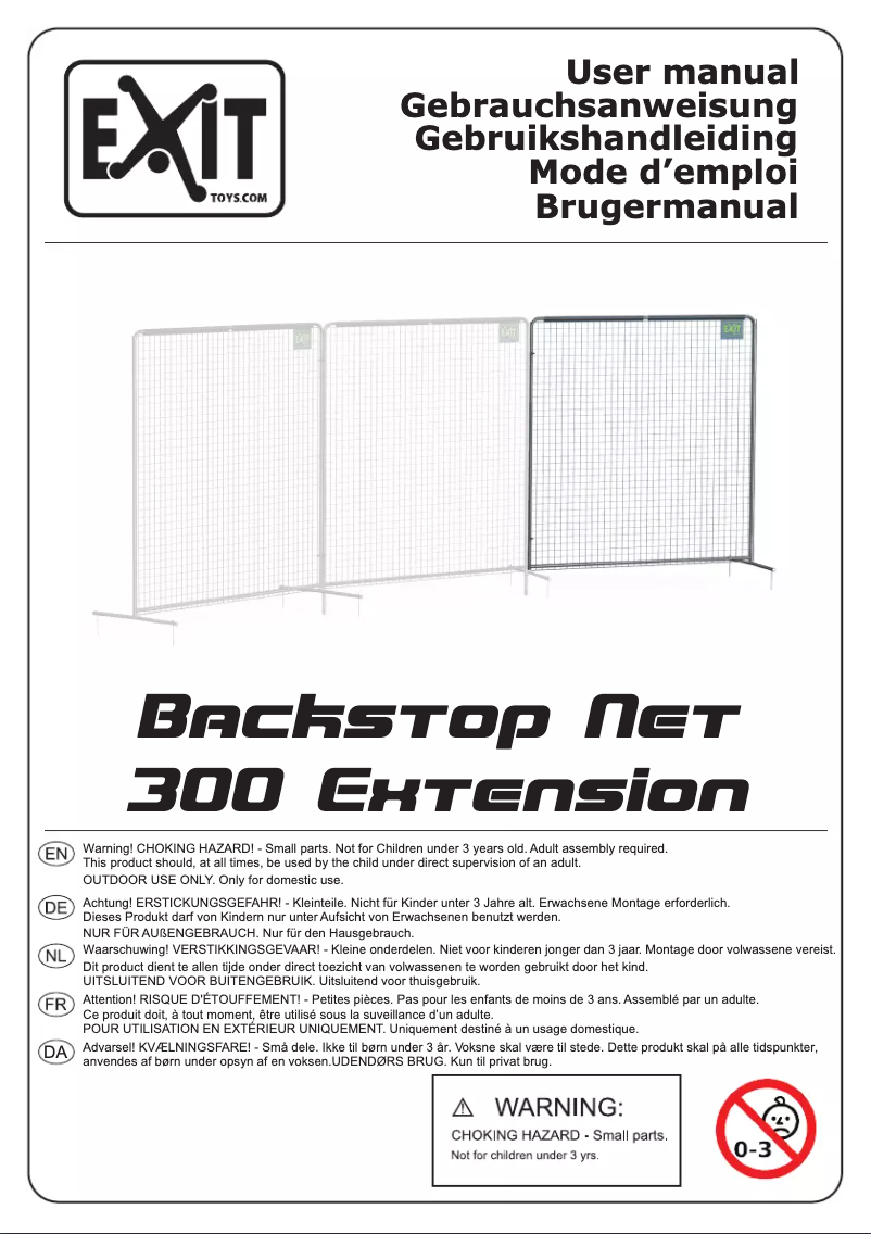 Page 1 de la notice Manuel utilisateur EXIT Backstop Net 900