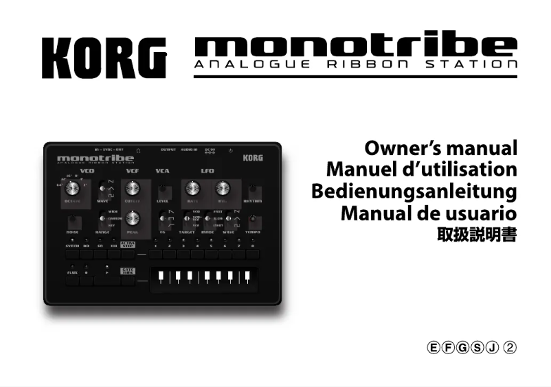 Page n°1 - Manuel utilisateur Korg monotribe