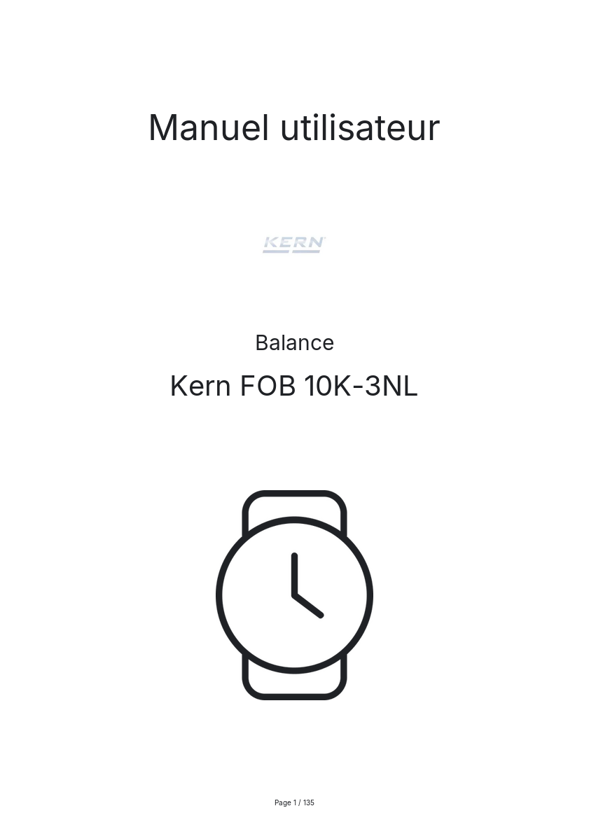 Page 1 de la notice Manuel utilisateur Kern FOB 10K-3NL