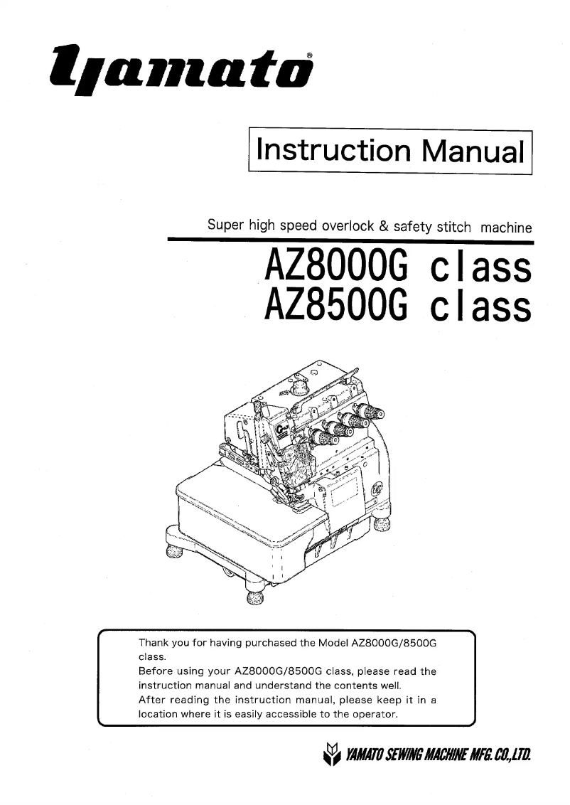 Page n°1 - Manuel utilisateur Yamato AZ8000G class