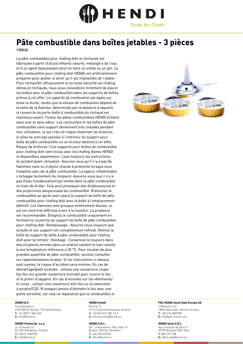 Page n°1 - Manuel utilisateur Hendi 190036