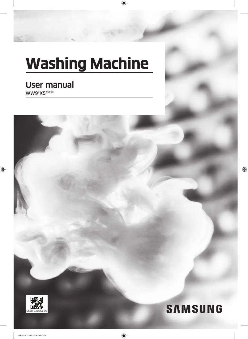 Page 1 de la notice Manuel utilisateur Samsung WW90K5410UX1