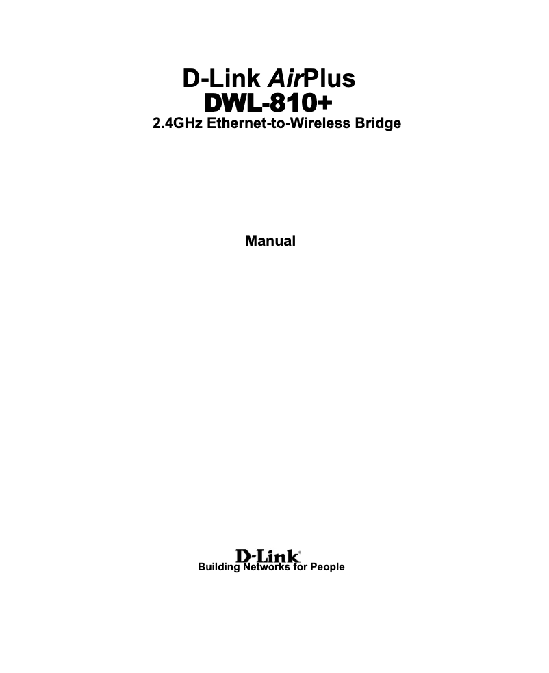 Image de la première page du manuel de l'appareil AirPlus DWL-810+