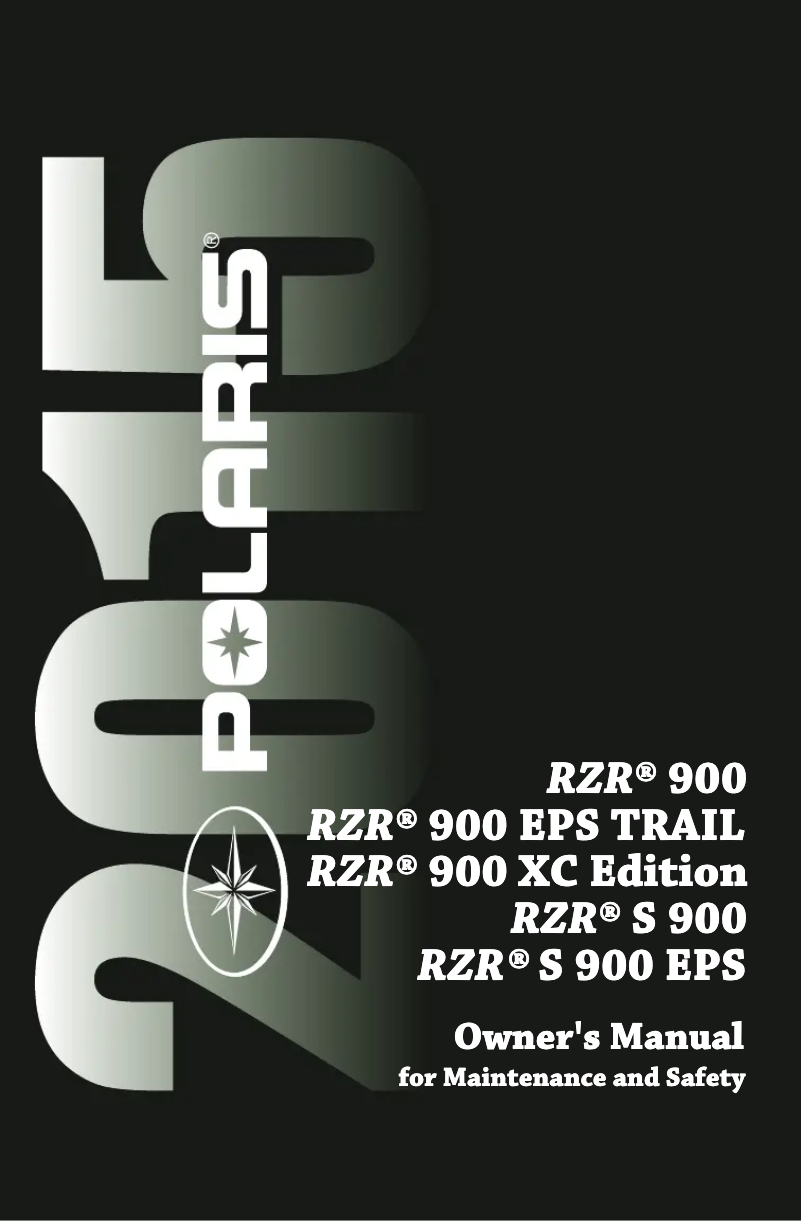 Page n°1 - Manuel utilisateur Polaris RZR 900 EPS (2015)