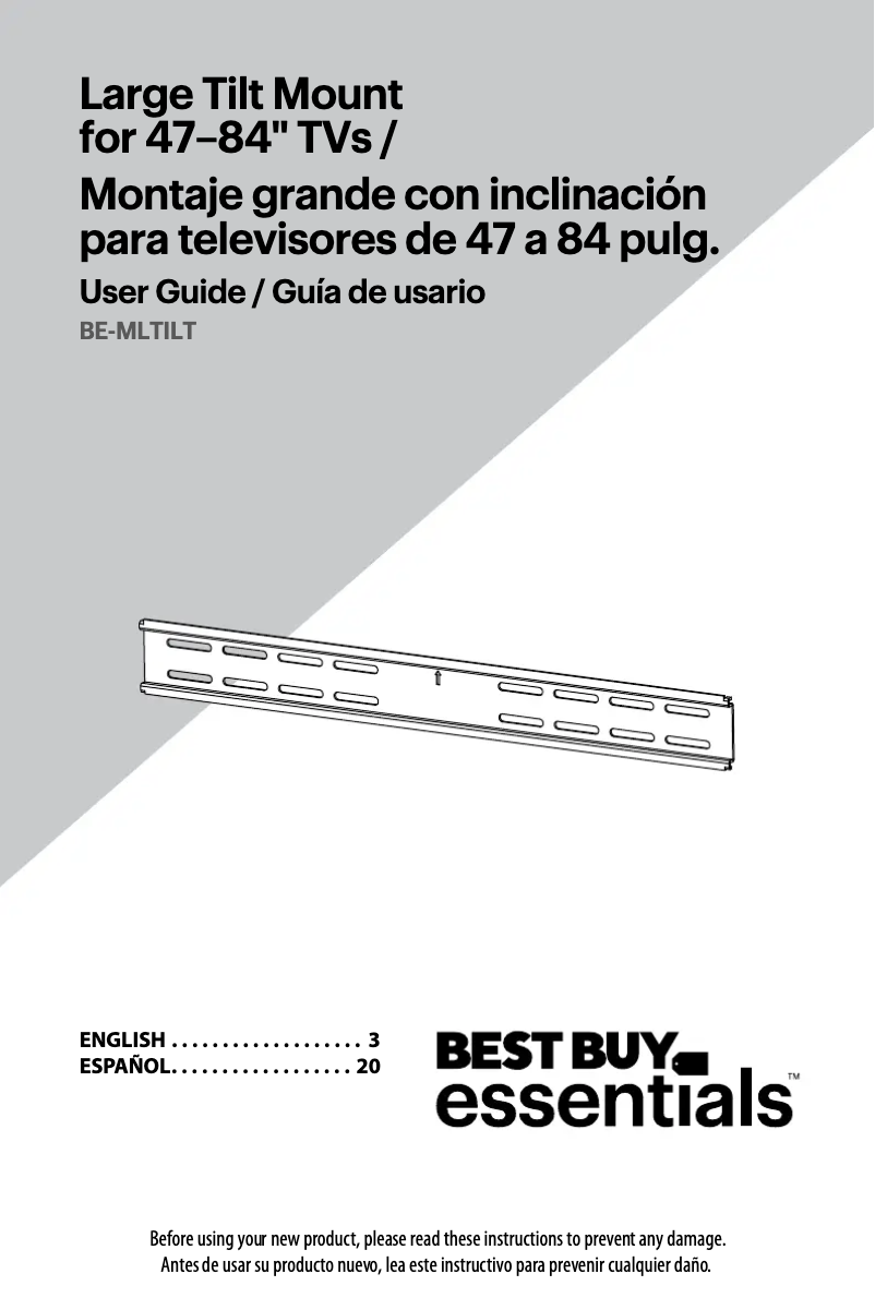 Image de la première page du manuel de l'appareil BE-MLTILT