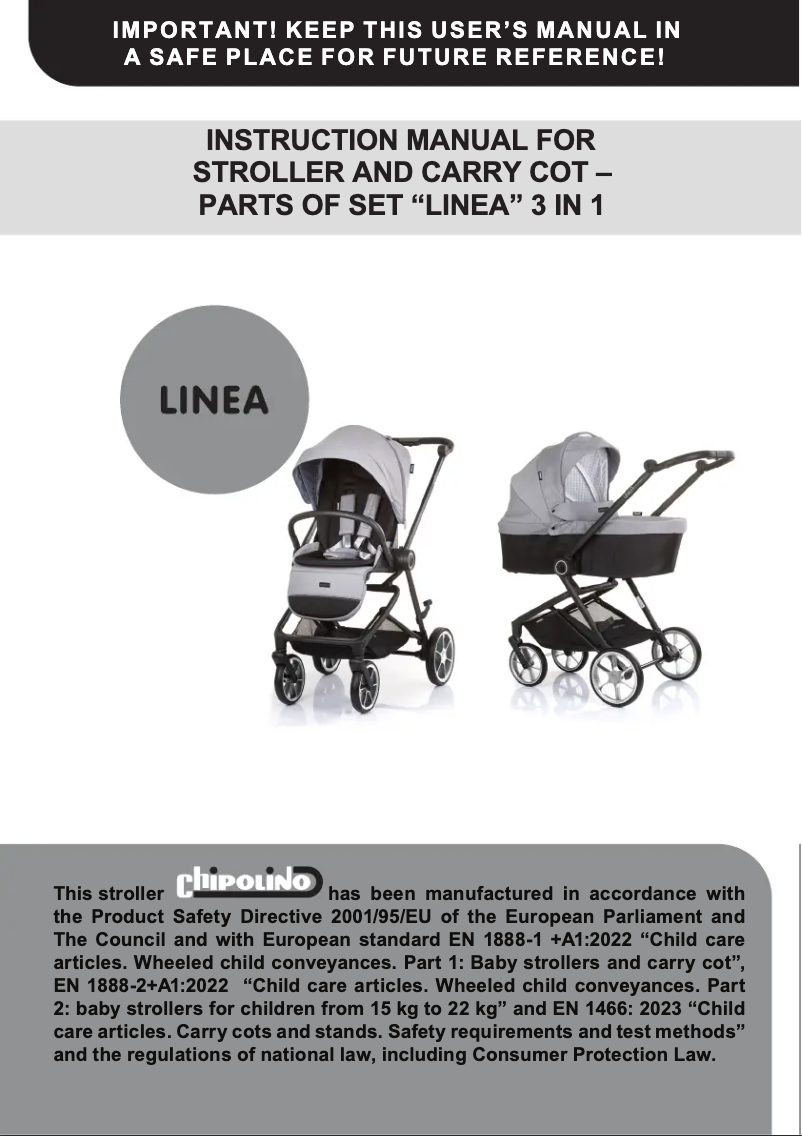 Page n°1 - Manuel utilisateur Chipolino Linea 3 in 1