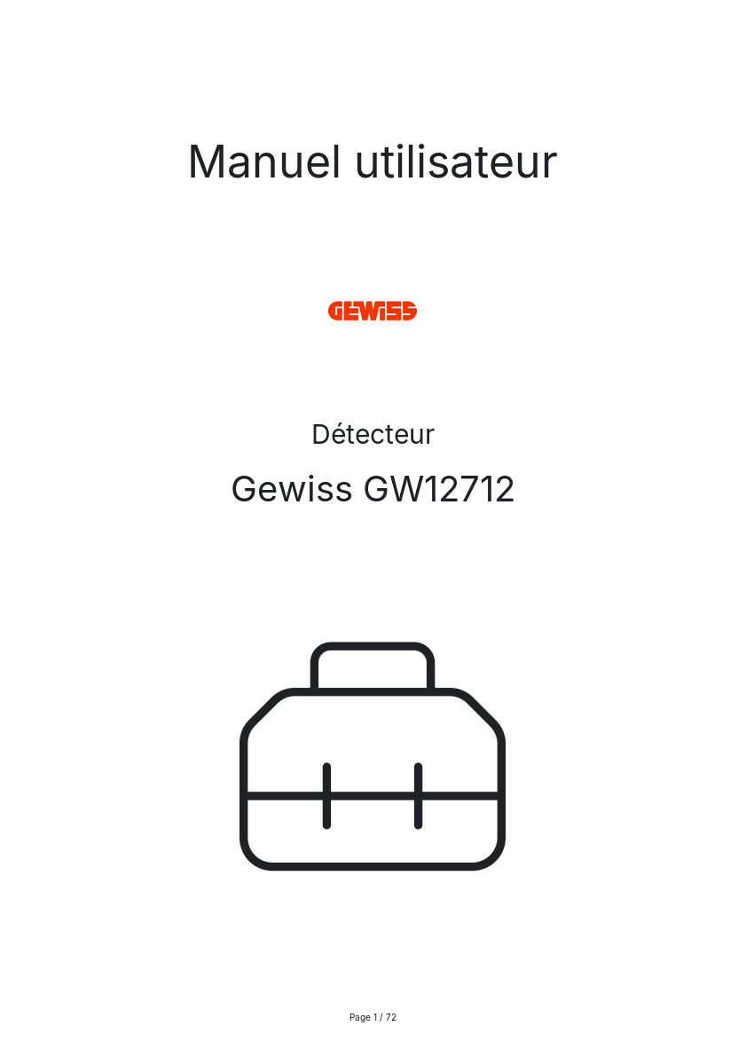 Page n°1 - Manuel utilisateur Gewiss GW12712