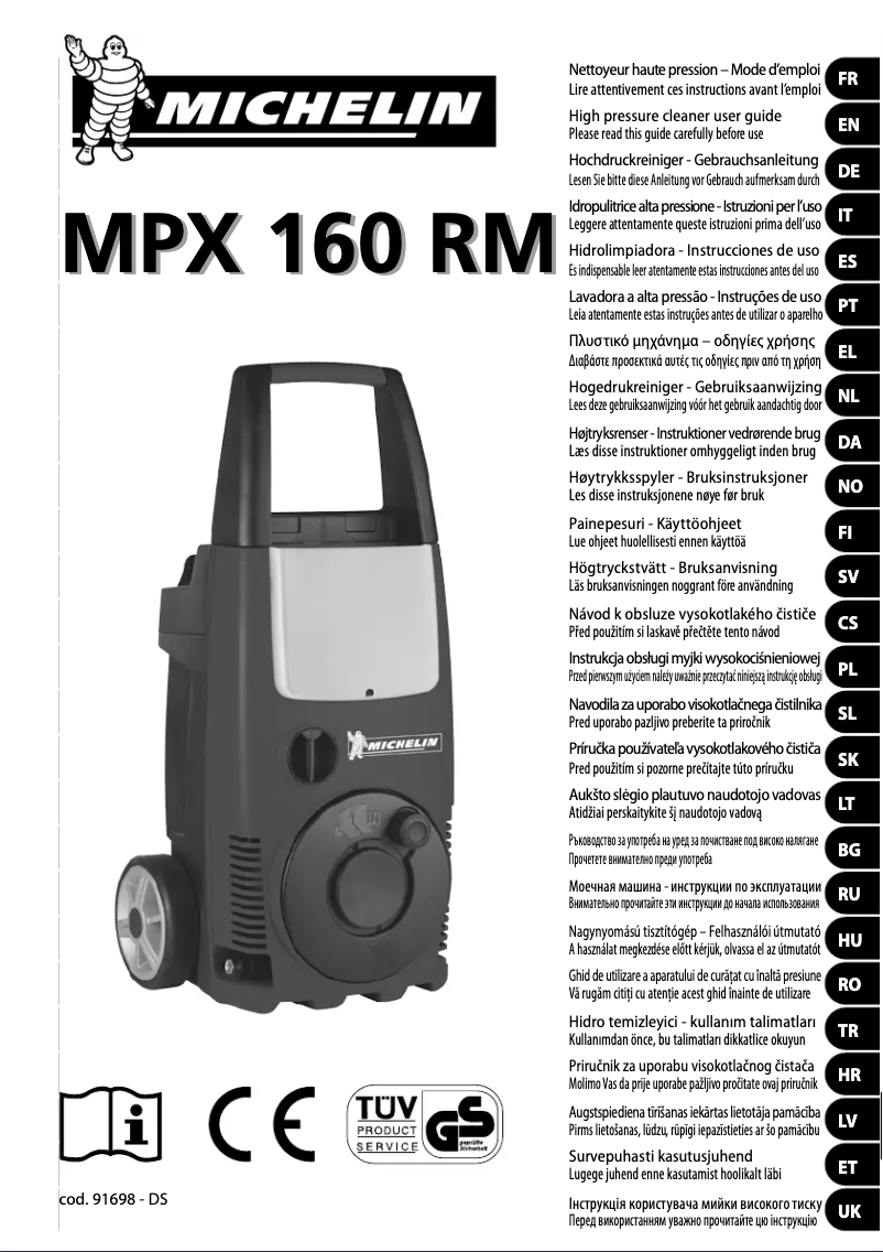 Page n°1 - Manuel utilisateur Michelin MPX 160 RM