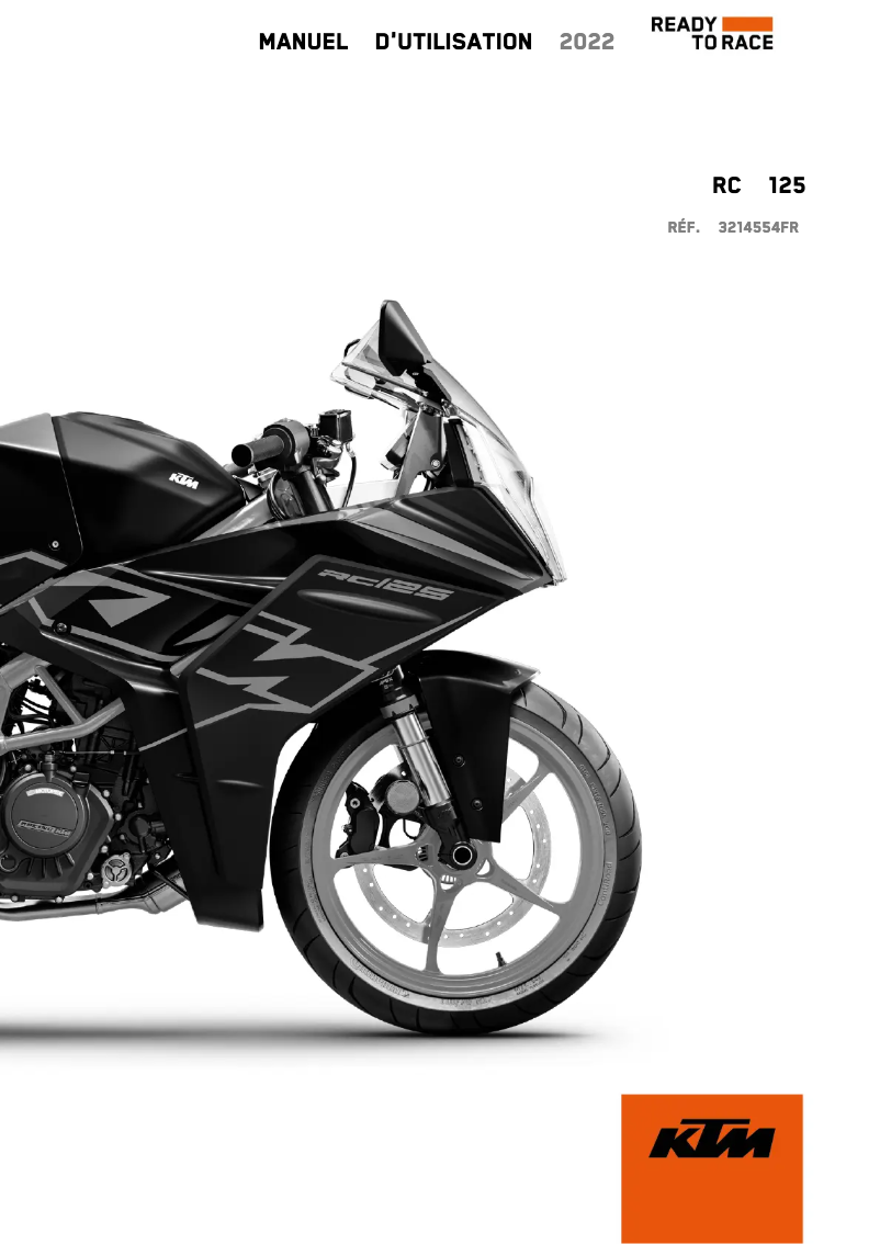 Page 1 de la notice Manuel utilisateur KTM RC 125 (2022)