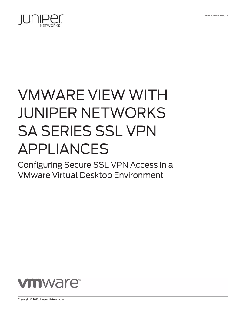Page n°1 - Manuel utilisateur Juniper SA4500
