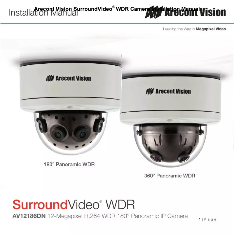 Page n°1 - Manuel utilisateur Arecont Vision SurroundVideo AV12366DN