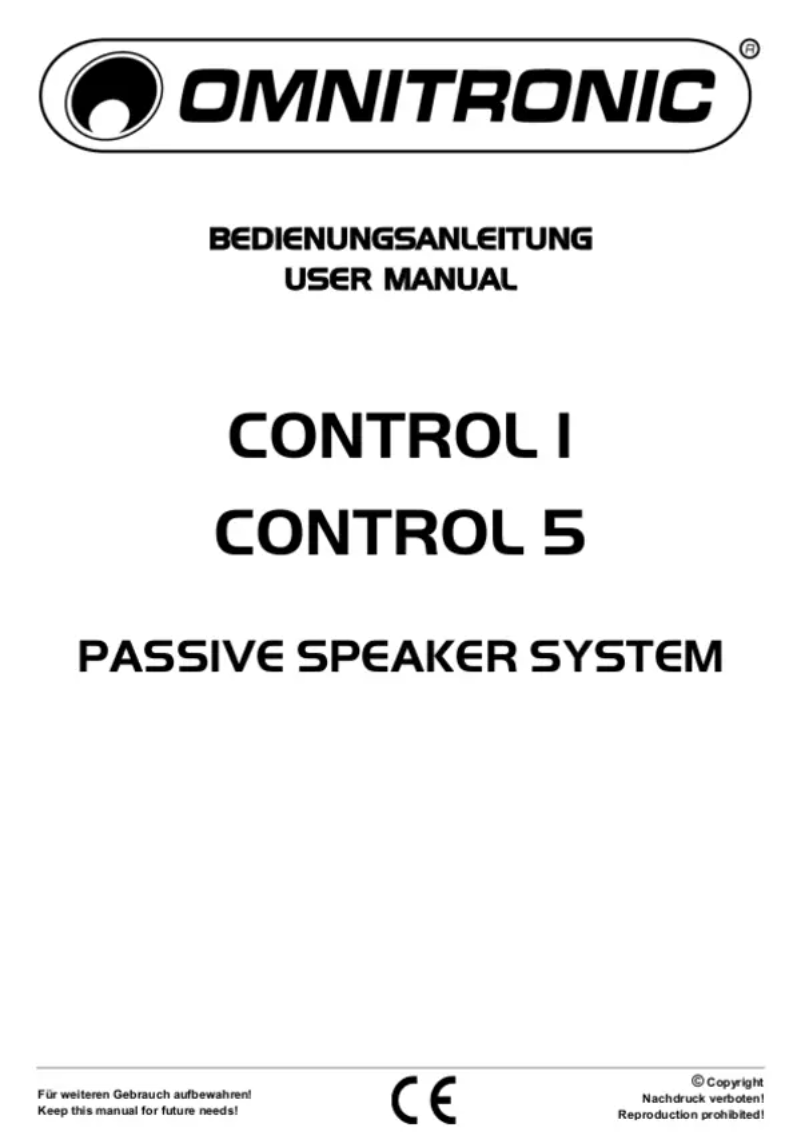 Page n°1 - Manuel utilisateur Omnitronic Control 1