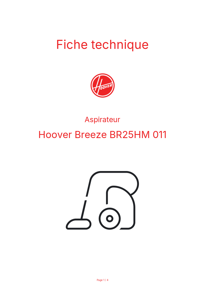 Image de la première page du manuel de l'appareil Breeze BR25HM 011