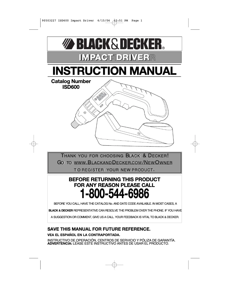 Image de la première page du manuel de l'appareil ISD600