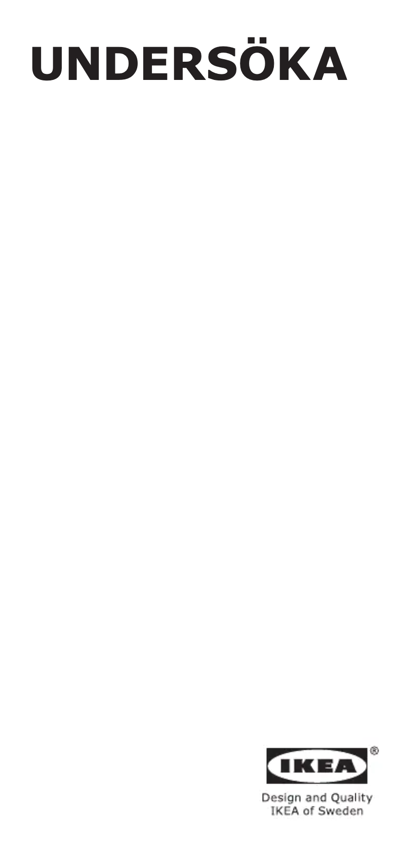 Image de la première page du manuel de l'appareil UNDERSÖKA 905.008.28