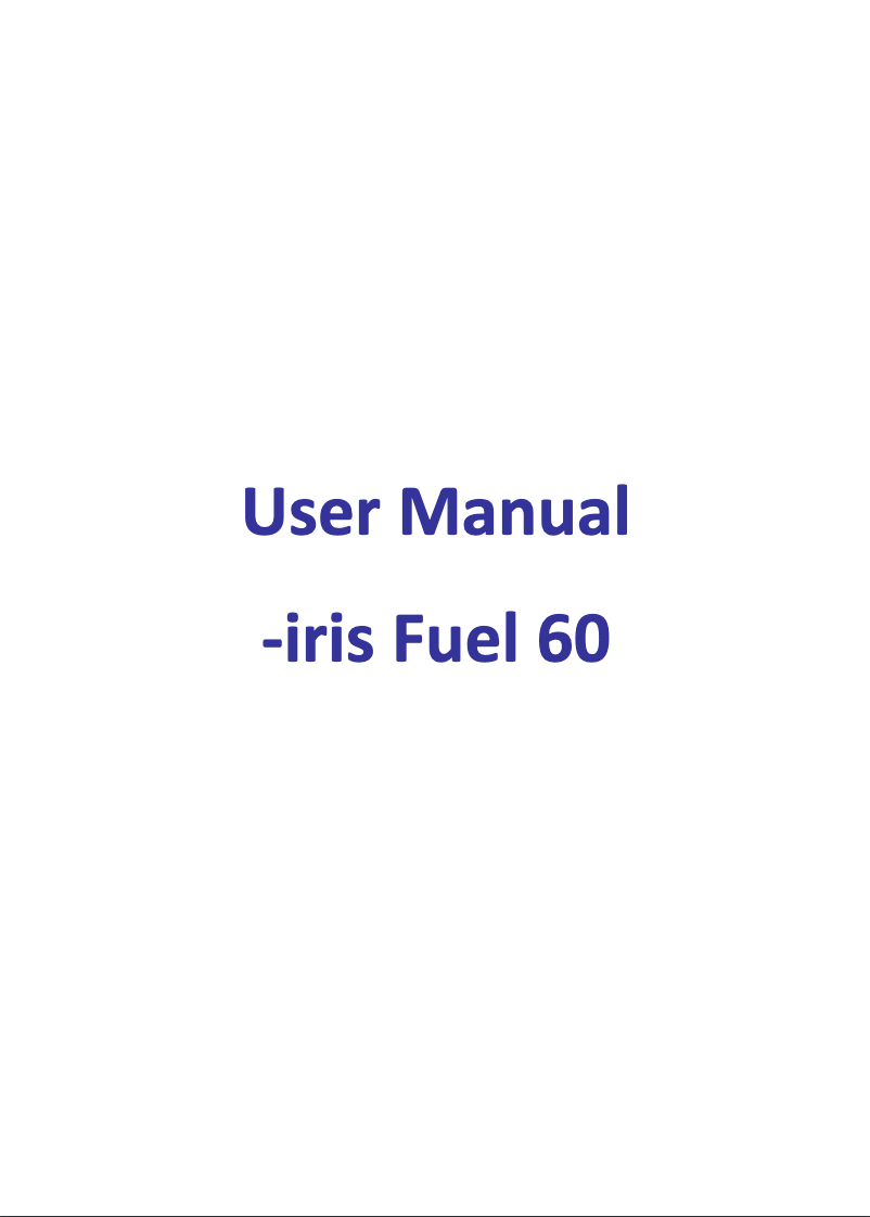 Page 1 de la notice Manuel utilisateur Lava Iris Fuel 60