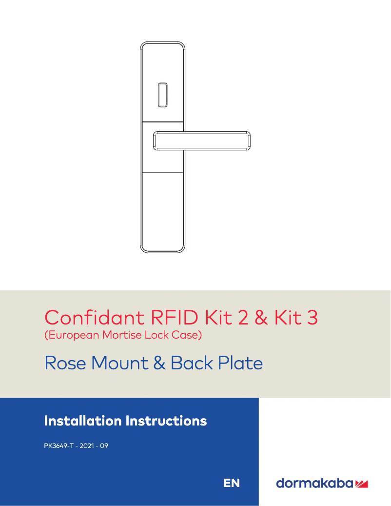 Image de la première page du manuel de l'appareil Confidant RFID Kit 3