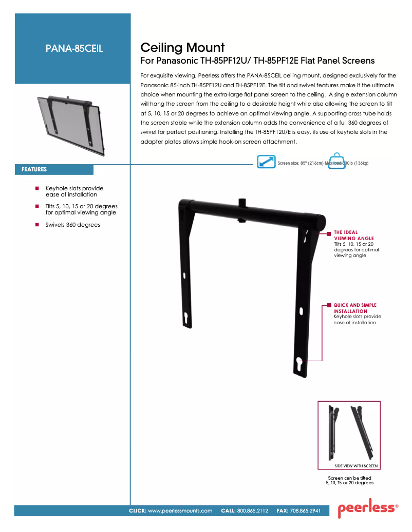 Image de la première page du manuel de l'appareil PANA-85CEIL