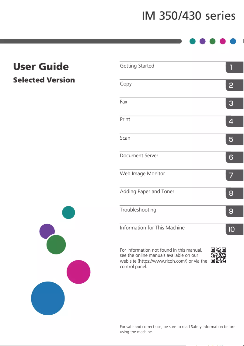 Image de la première page du manuel de l'appareil IM 430FbTL