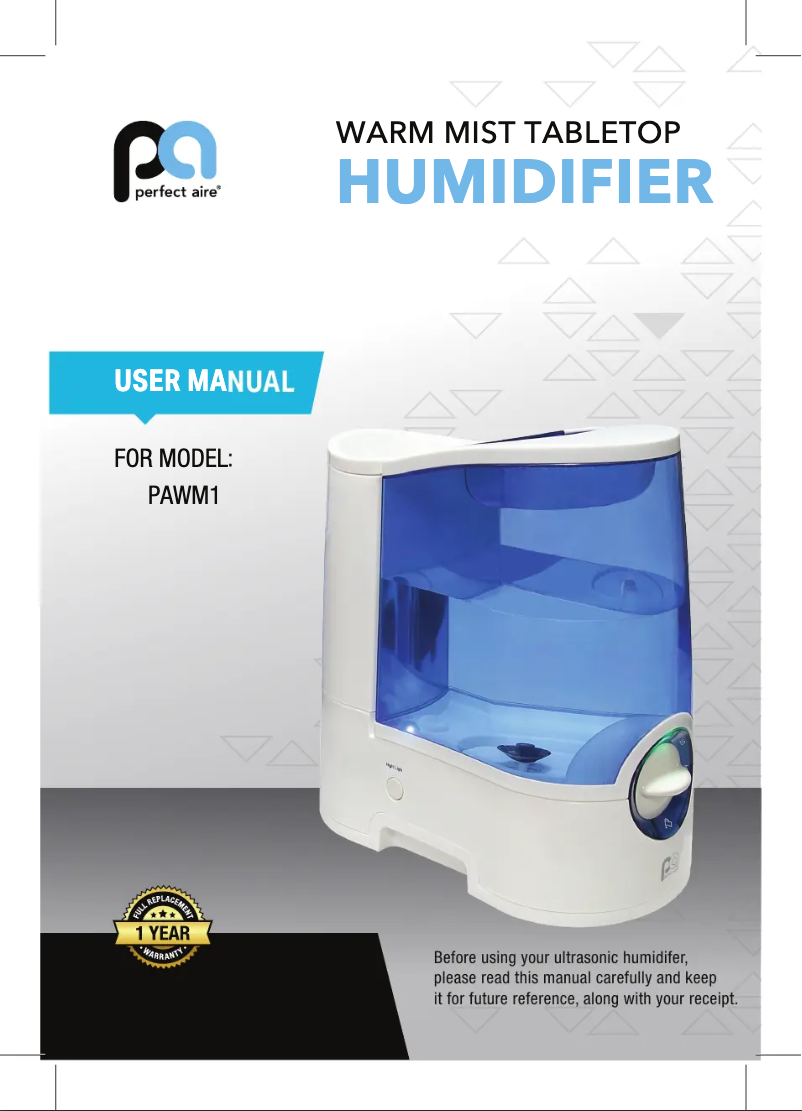 Page 1 de la notice Manuel utilisateur Perfect Aire PAWM1