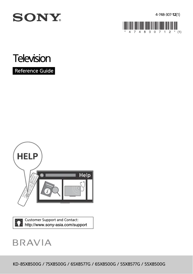 Page n°1 - Manuel utilisateur Sony KD-85X8500G